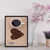 Quadro Decorativo Coffee Lovers 33X24Cm - Com Vidro Preto