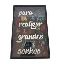 Quadro Decorativo Cofre Com Visor Para Grandes Sonhos - ARTE COM MADEIRA