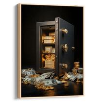Quadro decorativo Cofre de Riquezas e Sonhos Dourados - Art Canvas