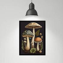 Quadro Decorativo Cogumelos Vintage 45X34Cm