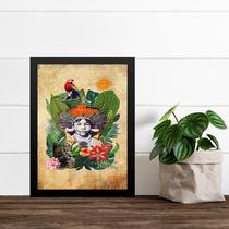 Quadro Decorativo Colagem índio Do Brasil 24x18cm - com vidro