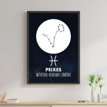 Quadro Decorativo Coleção Signos - Peixes 45x34cm Quadro Decorativo Coleção Signos - Peixes 45x34cm