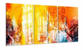 Quadro Decorativo Colorido Abstrato Amarelo 120x60 cm