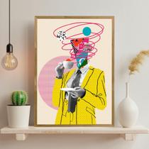 Quadro Decorativo Colors Men Coffee Moldura Mel