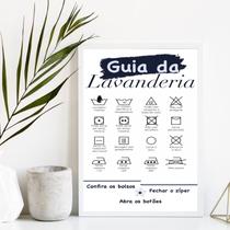 Quadro Decorativo Com Guia Da Lavanderia 33x24cm