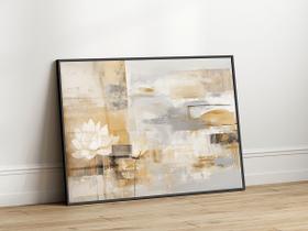 Quadro Decorativo com Moldura Acrilico Cristal Luxo Vidro Abstrato Flor Lotus para Sala de Estar, Quarto e Escritório, Hall Horizontal Quadro Decorativo com Moldura Acrilico Cristal Luxo Vidro Abstrato Flor Lotus para Sala de Estar, Quarto e Escritório, Hall Horizontal