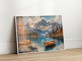 Quadro Decorativo com Moldura Acrilico Cristal Luxo Vidro Abstrato Paisagem Barco para Sala de Estar, Quarto e Escritório, Hall Horizontal Quadro Decorativo com Moldura Acrilico Cristal Luxo Vidro Abstrato Paisagem Barco para Sala de Estar, Quarto e Escritório, Hall Horizontal