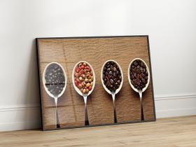 Quadro Decorativo com Moldura Acrilico Cristal Luxo Vidro Colheres Tempero Cozinha para Sala de Estar, Quarto e Escritório, Hall Horizontal Quadro Decorativo com Moldura Acrilico Cristal Luxo Vidro Colheres Tempero Cozinha para Sala de Estar, Quarto e Escritório, Hall Horizontal