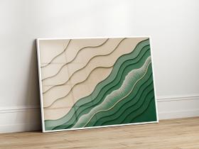 Quadro Decorativo com Moldura Acrilico Cristal Luxo Vidro Praia Relevo 3D para Sala de Estar, Quarto e Escritório, Hall Horizontal Quadro Decorativo com Moldura Acrilico Cristal Luxo Vidro Praia Relevo 3D para Sala de Estar, Quarto e Escritório, Hall Horizontal