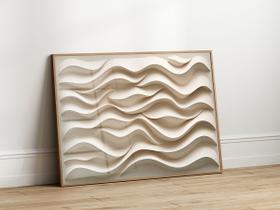 Quadro Decorativo com Moldura Acrilico Cristal Luxo Vidro Relevo Neutro 3D para Sala de Estar, Quarto e Escritório, Hall Horizontal Quadro Decorativo com Moldura Acrilico Cristal Luxo Vidro Relevo Neutro 3D para Sala de Estar, Quarto e Escritório, Hall Horizontal