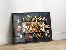 Quadro Decorativo com Moldura Acrilico Cristal Luxo Vidro Shushis Cozinha para Sala de Estar, Quarto e Escritório, Hall Horizontal Quadro Decorativo com Moldura Acrilico Cristal Luxo Vidro Shushis Cozinha para Sala de Estar, Quarto e Escritório, Hall Horizontal