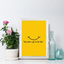 Quadro Decorativo com Moldura Branca Faça o Que Te Faz Feliz 33x43cm