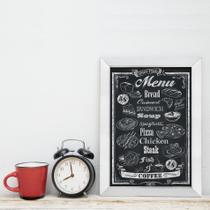 Quadro Decorativo com Moldura Branca Menu 22x32cm Quadro Decorativo com Moldura Branca Menu 22x32cm