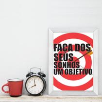 Quadro Decorativo com Moldura Branca Objetivos 33x43cm Quadro Decorativo com Moldura Branca Objetivos 33x43cm