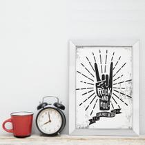 Quadro Decorativo com Moldura Branca Rock And Roll 22x32cm