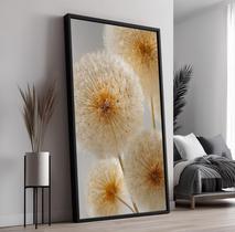 Quadro Decorativo com Moldura Caixa Dente de Leao Bege para parede Sala, Quarto e Escritório Quadro Decorativo com Moldura Caixa Dente de Leao Bege para parede Sala, Quarto e Escritório
