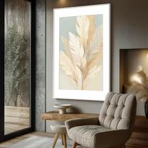 Quadro Decorativo com Moldura Caixa Folhas Suave para parede Sala, Quarto e Escritório Quadro Decorativo com Moldura Caixa Folhas Suave para parede Sala, Quarto e Escritório