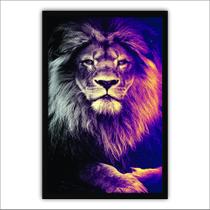 Quadro Decorativo com Moldura de Madeira 60x40 Leão de Judá Quadro Decorativo com Moldura de Madeira 60x40 Leão de Judá