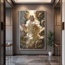 Quadro Decorativo com Moldura e Acrilico Cristal semelhante Vidro Jesus Biblia para Sala de estar, Quarto, Hall e Escritório Quadro Decorativo com Moldura e Acrilico Cristal semelhante Vidro Jesus Biblia para Sala de estar, Quarto, Hall e Escritório