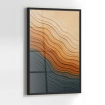 Quadro Decorativo com Moldura e Acrilico Cristal semelhante Vidro Tons Terracota para Sala de estar, Quarto, Hall e Escritório Quadro Decorativo com Moldura e Acrilico Cristal semelhante Vidro Tons Terracota para Sala de estar, Quarto, Hall e Escritório