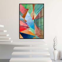 Quadro Decorativo com Moldura e Acrilico Cristal Vidro Abstrato Formas Geomêtricas Sala Quarto Hall Quadro Decorativo com Moldura e Acrilico Cristal Vidro Abstrato Formas Geomêtricas Sala Quarto Hall