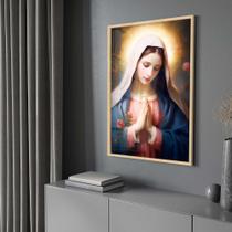 Quadro Decorativo com Moldura e Acrilico Cristal Vidro Nossa Senhora Aparecida Religioso Sala Quarto Hall Quadro Decorativo com Moldura e Acrilico Cristal Vidro Nossa Senhora Aparecida Religioso Sala Quarto Hall