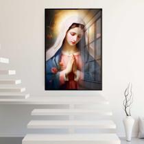 Quadro Decorativo com Moldura e Acrilico Cristal Vidro Nossa Senhora Aparecida Religioso Sala Quarto Hall Quadro Decorativo com Moldura e Acrilico Cristal Vidro Nossa Senhora Aparecida Religioso Sala Quarto Hall