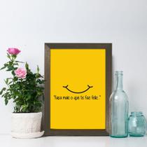 Quadro Decorativo com Moldura Marrom Faça o Que Te Faz Feliz 33x43cm Quadro Decorativo com Moldura Marrom Faça o Que Te Faz Feliz 33x43cm