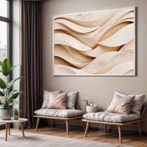 Quadro Decorativo com Moldura Ondas em Relevo para Sala Quarto e Escritório Horizontal Quadro Decorativo com Moldura Ondas em Relevo para Sala Quarto e Escritório Horizontal