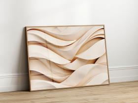 Quadro Decorativo com Moldura Ondas em Relevo para Sala Quarto e Escritório Horizontal Quadro Decorativo com Moldura Ondas em Relevo para Sala Quarto e Escritório Horizontal