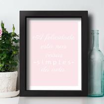 Quadro Decorativo com Moldura Preta Coisas Simples 33x43cm Quadro Decorativo com Moldura Preta Coisas Simples 33x43cm