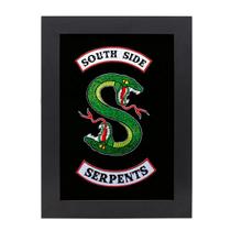 Quadro Decorativo Com Moldura Preta e Vidro South Side Serpents 36x26,5 Mdf Adesivado