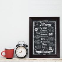 Quadro Decorativo com Moldura Preta Menu 22x32cm Quadro Decorativo com Moldura Preta Menu 22x32cm