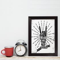 Quadro Decorativo com Moldura Preta Rock And Roll 22x32cm Quadro Decorativo com Moldura Preta Rock And Roll 22x32cm