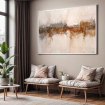 Quadro Decorativo com Moldura Rustico Abstrato para Sala Quarto e Escritório Horizontal