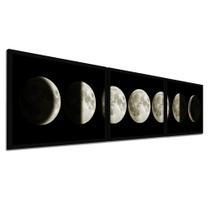 Quadro Decorativo com Moldura Sala Quarto Fases da Lua - DECOREIRO