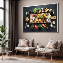 Quadro Decorativo com Moldura Shushis Cozinha para Sala de Estar, Quarto e Escritório, Hall Horizontal Quadro Decorativo com Moldura Shushis Cozinha para Sala de Estar, Quarto e Escritório, Hall Horizontal