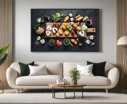 Quadro Decorativo com Moldura Shushis Cozinha para Sala de Estar, Quarto e Escritório, Hall Horizontal Quadro Decorativo com Moldura Shushis Cozinha para Sala de Estar, Quarto e Escritório, Hall Horizontal