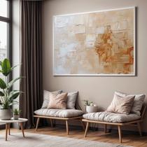 Quadro Decorativo com Moldura Tons Relevo para Sala de Estar, Quarto e Escritório, Hall Horizontal Quadro Decorativo com Moldura Tons Relevo para Sala de Estar, Quarto e Escritório, Hall Horizontal