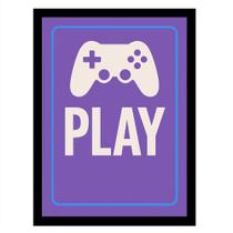 Quadro Decorativo com " PLAY " para Gamer Quarto sala Lilas Quadro Decorativo com " PLAY " para Gamer Quarto sala Lilas