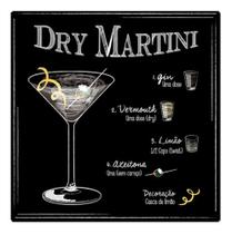 Quadro Decorativo Com Receita Dry Martini Área De Lazer