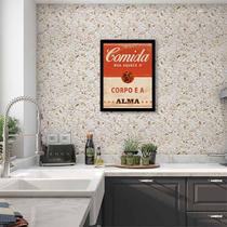 Quadro Decorativo Comida Boa Aquece o Corpo e a Alma 45x34cm