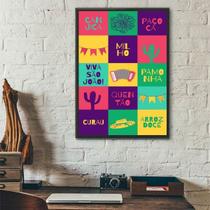 Quadro Decorativo Comidas De Festa Junina - Arraiá 45x34cm - com vidro