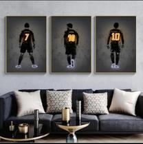 Quadro Decorativo Composição Trio camisa de futebol"