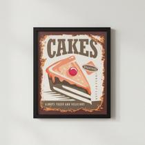 Quadro Decorativo Confeitaria Bolo Moldura 25x30