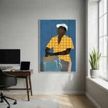 Quadro Decorativo Conguero - Músico De Conga - 70X50Cm