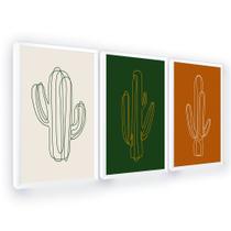 Quadro Decorativo Conjuntos Cactos Minimalista