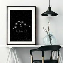 Quadro Decorativo Constelação Signo Aquário - 60X48Cm