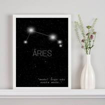 Quadro Decorativo Constelação Signo Áries 24x18cm