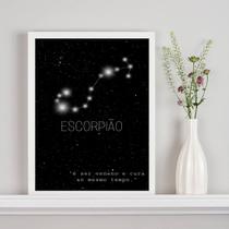 Quadro Decorativo Constelação Signo Escorpião 45x34cm